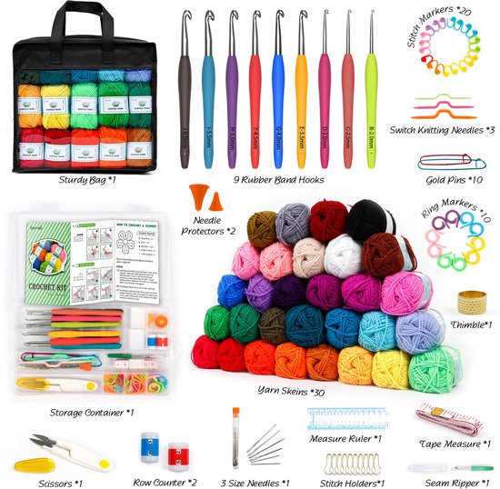 IMPERATORIS® Creative Haakpakket/Haken pakket 103-delige haakwerk - Inclusief Breinaalden - Voor Volwassenen en Beginners — afbeelding 3