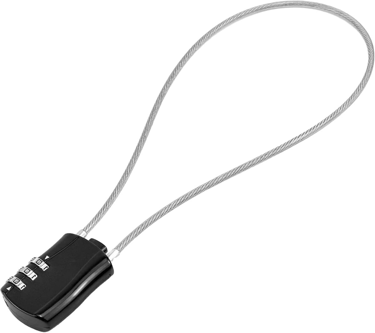 longziming -Uittrekbaar Kabelslot met Cijferslot – 41 cm Staalkabel – Draagbare Diefstalbeveiliging voor Fiets, Motor, Koffer, Ski’s & Snowboard – Compact en Lichtgewicht – Zwart