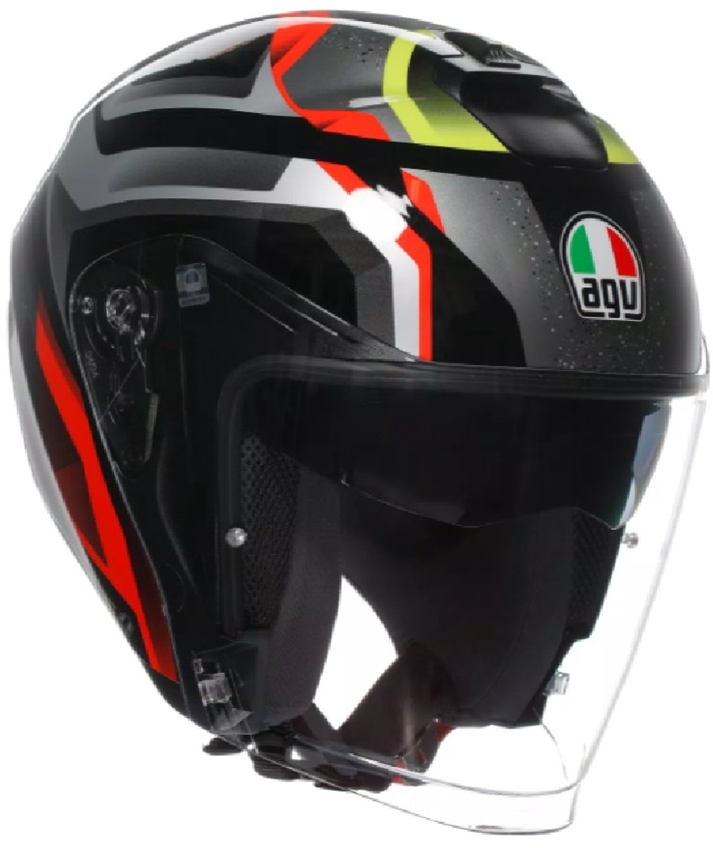 AGV Irides Zurigo Zwart Rood Geel Jethelm - Helm