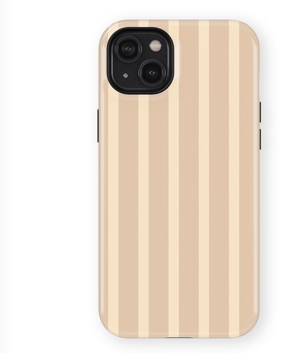 Housse DripCase Rayée adaptée pour iPhone 15 Plus | Couverture arrière avec Mag | Motif Rayures | Étui Trendy adapté pour iPhone 15 Plus avec Rayures Milk Blush