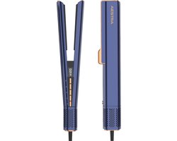 Aestra - Wet to dry styler - Hairstrait Pro - 2 in 1 Stijltang met Föhn - Keramische stijltang - Coldshot - Navy