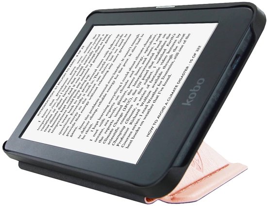 Hoesje Geschikt voor Kobo Clara 2E Origami Sleepcover - Book Case Hoes Cover - Roze Goud - ereader hoesje - cover van Merkloos — afbeelding 2
