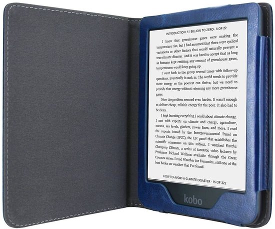 Hoesje Geschikt voor Kobo Clara 2E Luxe Sleepcover - Book Case Hoes Cover - Marine Blauw - ereader hoesje - cover van Merkloos — afbeelding 3