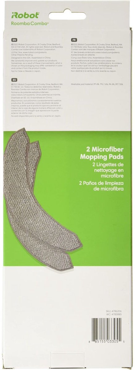iRobot Roomba Combo j7, Combo j9 en Combo 10 Max Dweilpads (2 Stuks) thumbnail 4