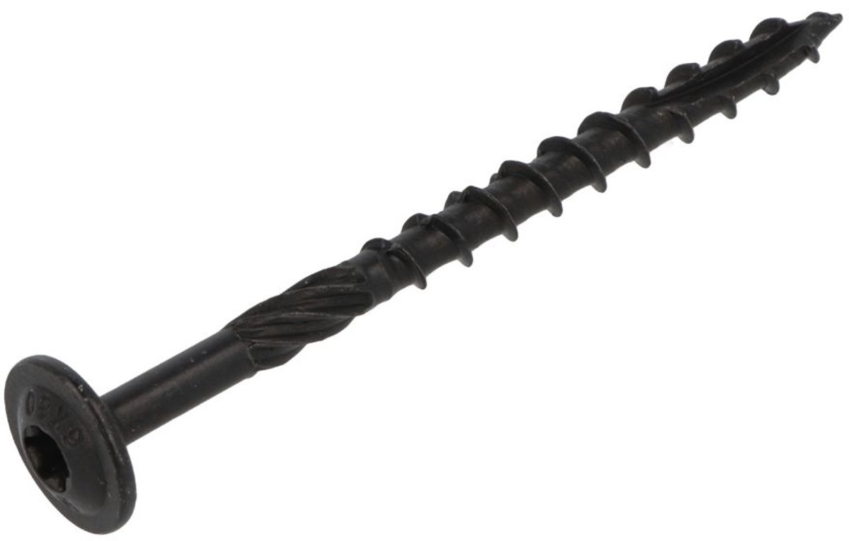 Blackline - Tellerkopschroef - TX-30 - 6 x 100mm / 60 - Zwart - Deeldraad (25 stuks)
