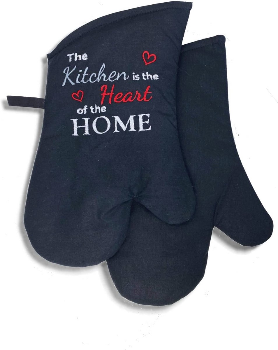 Zwarte Ovenhandschoenen voor Keuken - Klassieke Kook- en Bakwanten met Comfortabele Binnenvoering