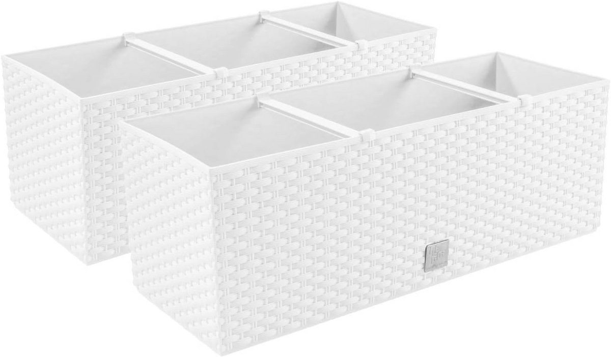 2in1 Balkonbak Set - Rotan Look Bloembakken met Irrigatiesysteem