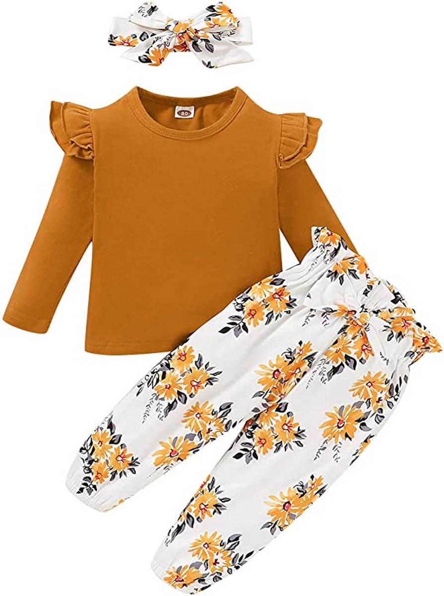 Schattige Babykleding Set Meisjes: Romper, Jurk en Haarband voor Pasgeborenen - Perfect Cadeau