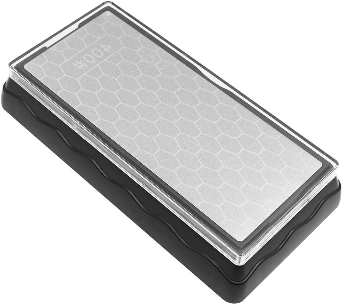 Allecta - Slijpsteen met dubbelzijdige korrel 400/1000 voor keukenmessen, scharen en zwaarden met antislip basis
