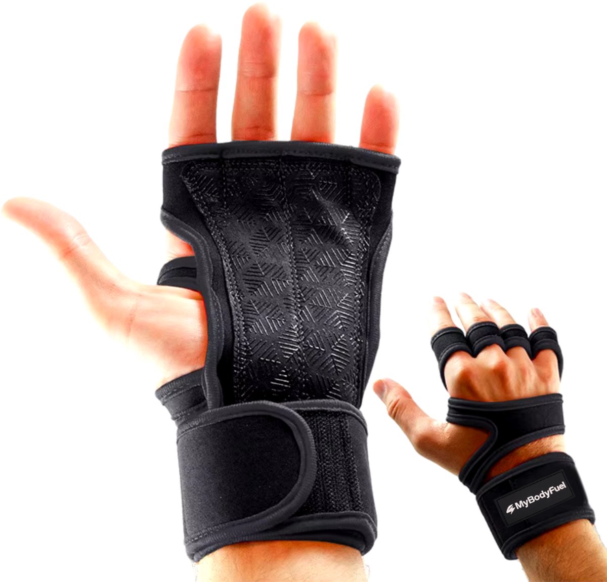 MyBodyFuel - Fitness Handschoenen - Grip Handschoenen - Antislip - 2 Stuks - Maat M - Zwart