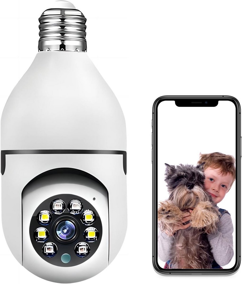 Draadloze 3 MP Beveiligingscamera 360° met Nachtzicht en Bewegingsdetectie