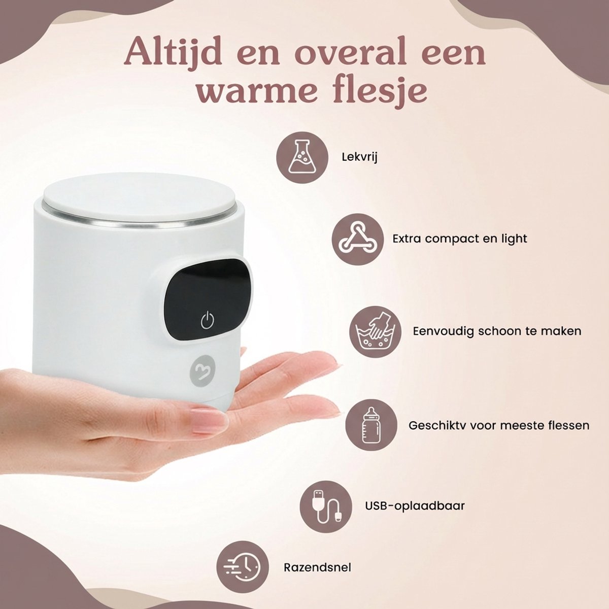 Philips 3Babies® Flessenwarmer - Draagbaar & USB Oplaadbaar thumbnail 2