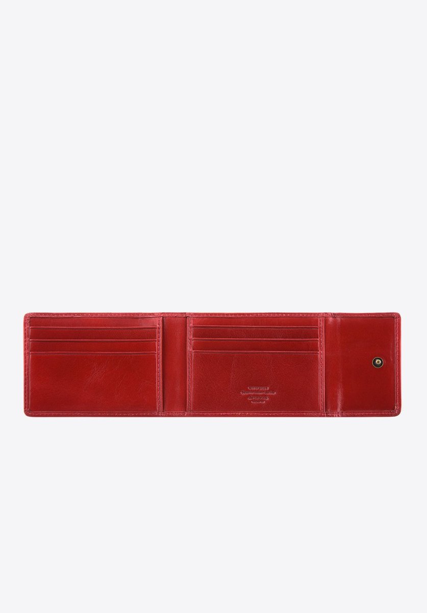 Wittchen Arizona Collectie - Leren Kaartenhouder - Rood - Vouwbaar - 11cm x 8cm