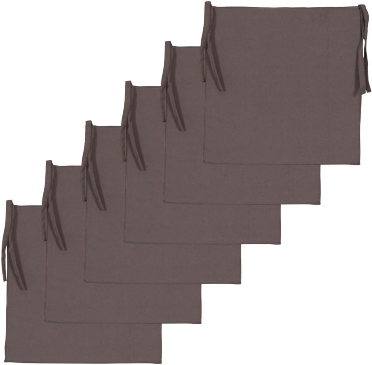 Set van 6 vierkante stoelkussens 40x40 cm Antraciet Katoen
