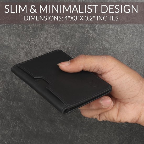Zwart lederen pop-up portemonnee, automatische creditcardhouder - België