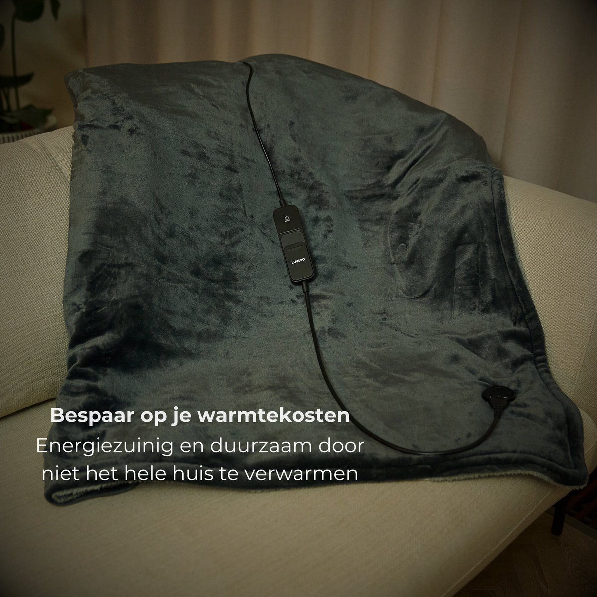 Luvego Elektrische Deken 1 Persoons Bovendeken & Warmtedeken - 160x120CM - TÜV GS - Omslagdeken & Knuffeldeken - 3 Warmtestanden - 120W - Verwarmingsdeken Fleece Plaid - Grijs – foto 8