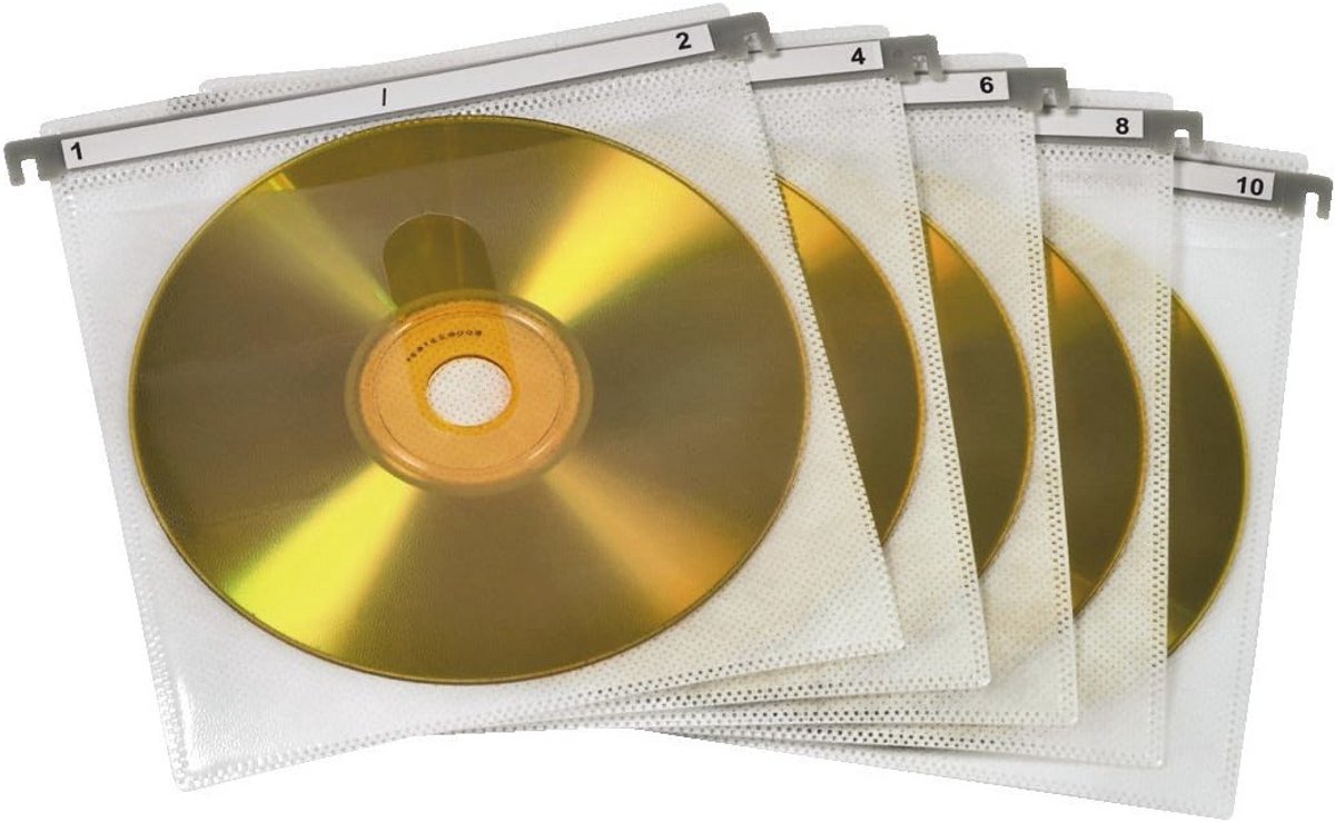 Dubbele Beschermhoezen voor Cd's, Dvd's en Blu-Rays - 100 Stuks, Wit