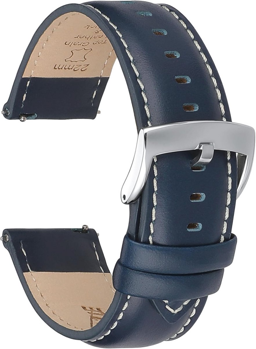 Elegante Leren Horlogebanden met Snelsluiting 18mm tot 22mm - Vervanging voor Dames en Heren