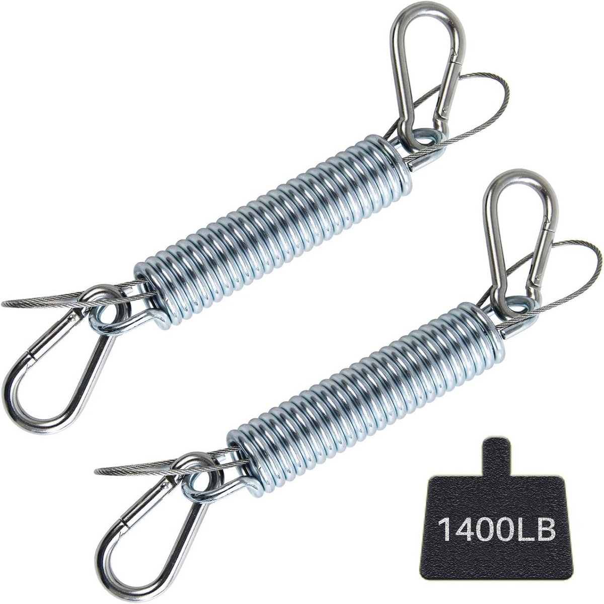 Heavy Duty Hangset voor Hangmatten en Schommels - RVS Ophangsysteem met Karabijnhaken en Veiligheidstouwen