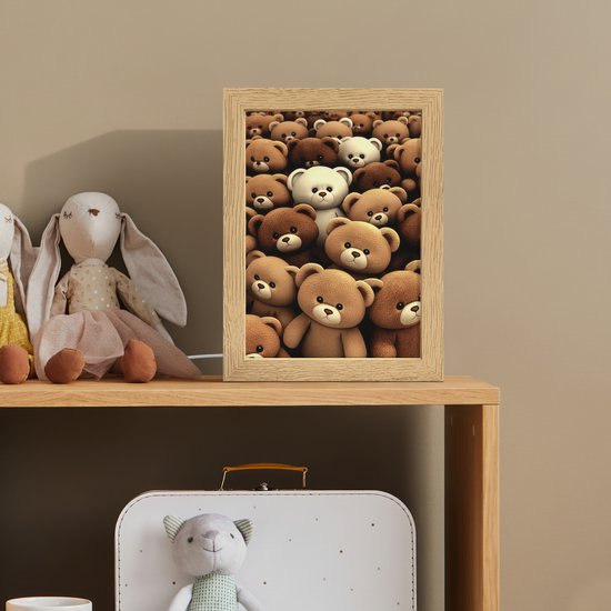 Nachtlampje 15x20 cm - Kinder lamp - Teddybeer - Knuffel - Bruin - Beer - Jongens - Meisjes - Tafellamp kinderkamer - Slaapkamer lamp - Bedlamp kinderen - Kinderlampje stopcontact - Wandlamp babykamer - Nachtlampjes van Zenivo — afbeelding 3
