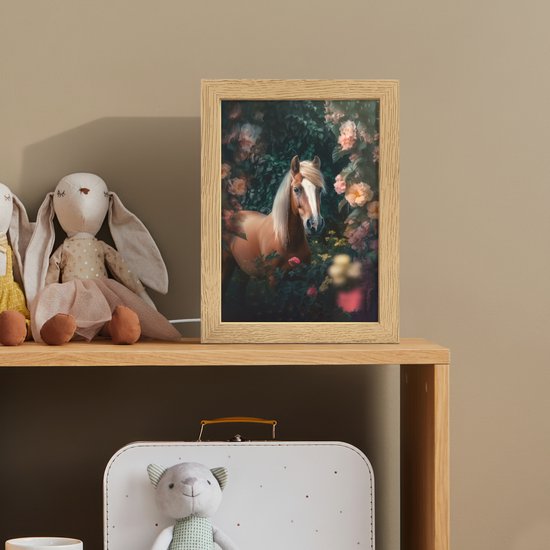 Nachtlampje 15x20 cm - Kinder lamp - Paard - Natuur - Bloemen - Bos - Dieren - Tafellamp kinderkamer - Slaapkamer lamp - Bedlamp kinderen - Kinderlampje stopcontact - Wandlamp babykamer - Nachtlampjes van Merkloos — afbeelding 3