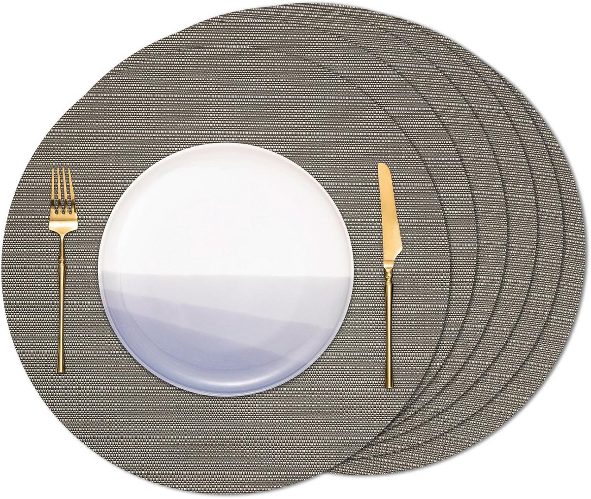 Set van 4 Ronde Placemats - Wasbaar, Hittebestendig en Antislip Tafelmatten voor Keuken