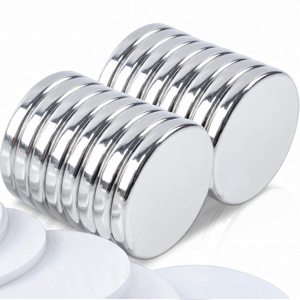 Sterke Neodymium Magneten - 16 Stuks, 20 x 3 mm, Zelfklevend, Rond, Ideaal voor Kantoor, Handwerk en Koelkast