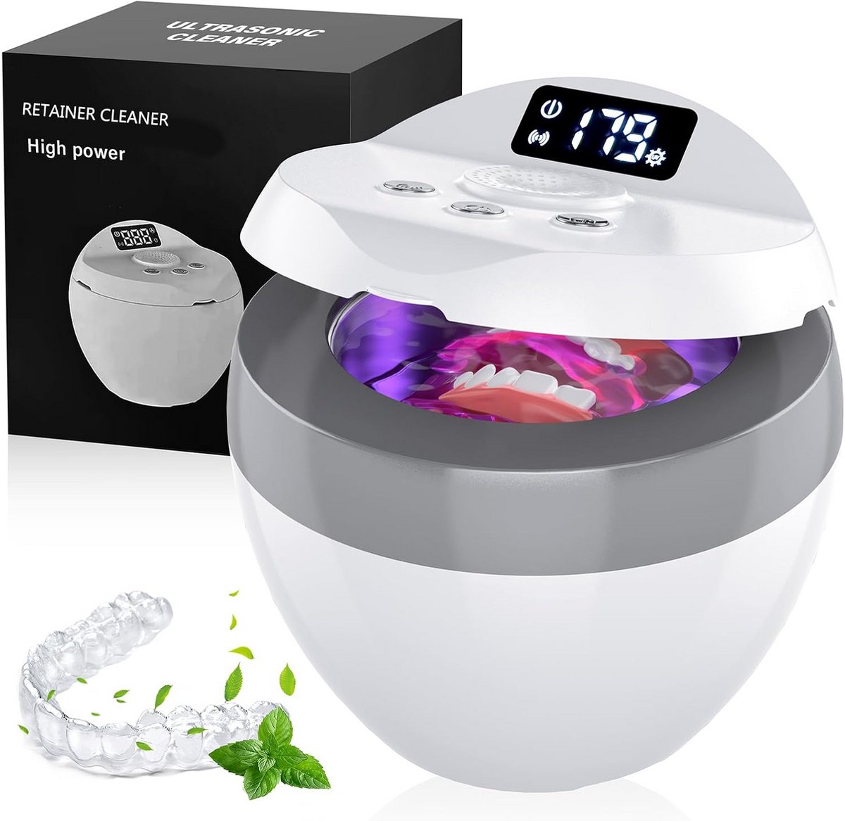 Ultrasone Reiniger voor Gebitsbeschermers, Aligner Trays en Tandheugels met Digitale Timer