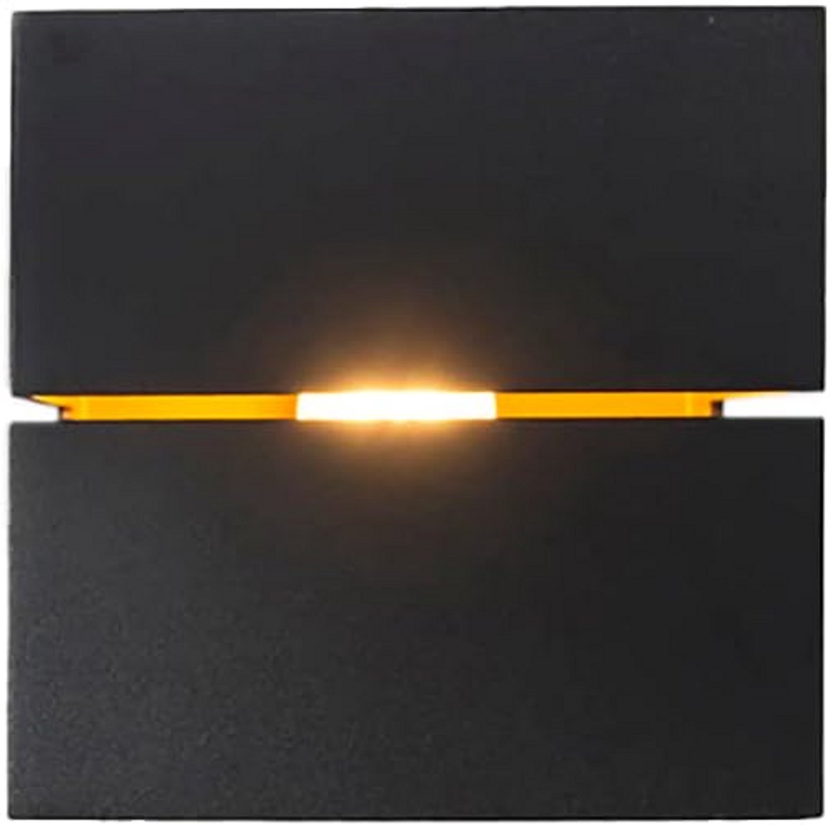 Moderne Vierkante Wandlamp Zwart Goud voor Woonkamer, Slaapkamer en Keuken - Aluminium Up & Downlight