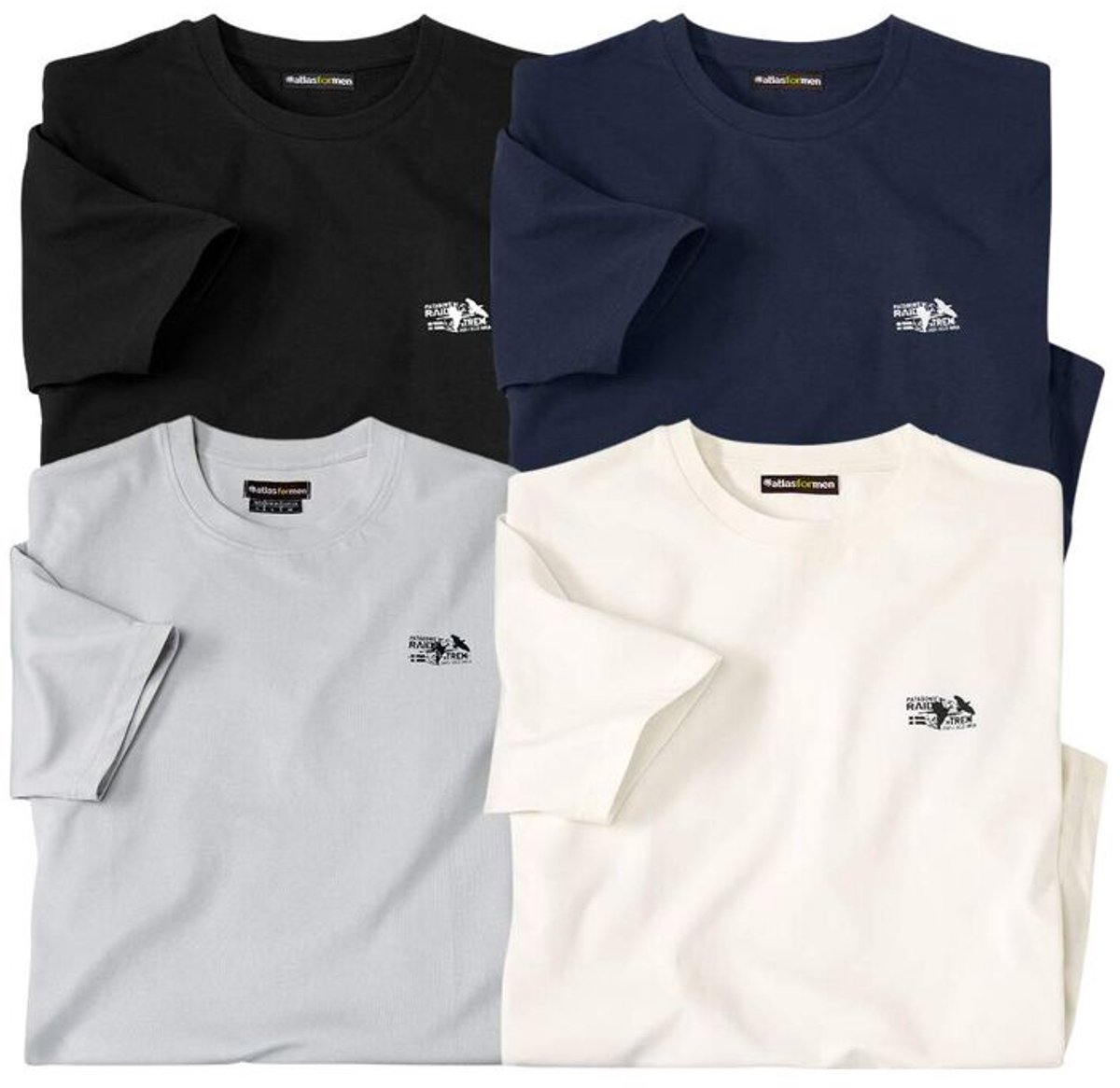 ATLAS FOR MEN - 4-pack T-shirts Atlas® - Heren - Verkrijgbaar in grote maten - M