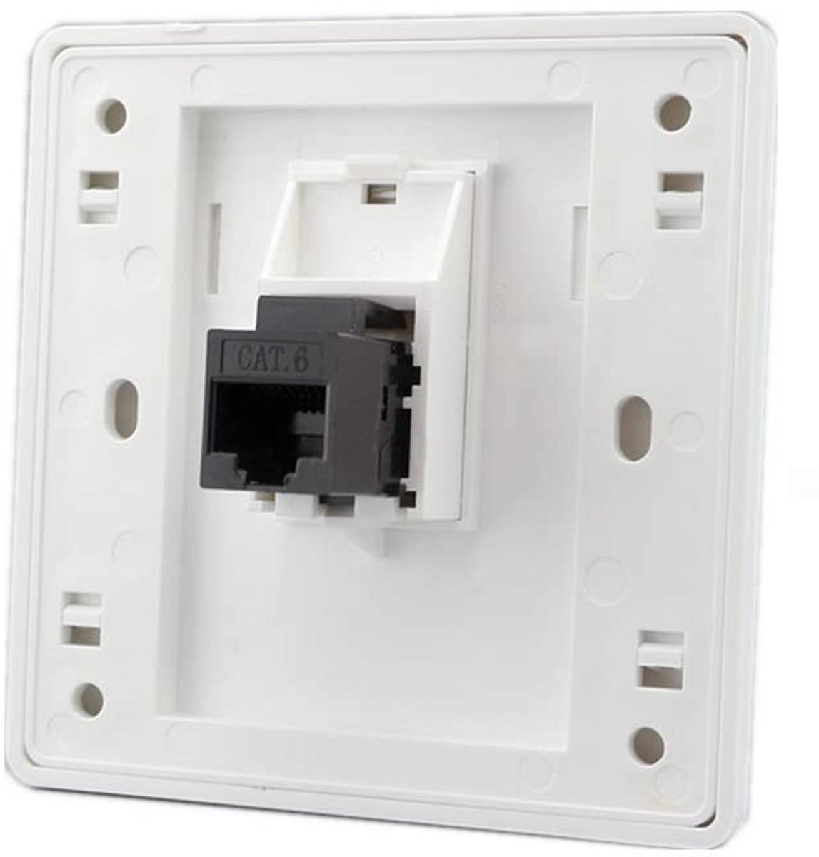 CAT6 Ethernet LAN Kabel Wandplaat - Dual Pass Netwerk Aansluiting 86x86mm