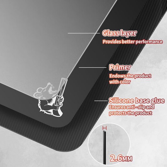 Glazen Gaming Mousepad voor FPS-spellen - Extreem Dun en Volledig Bedekt van Merkloos — afbeelding 3