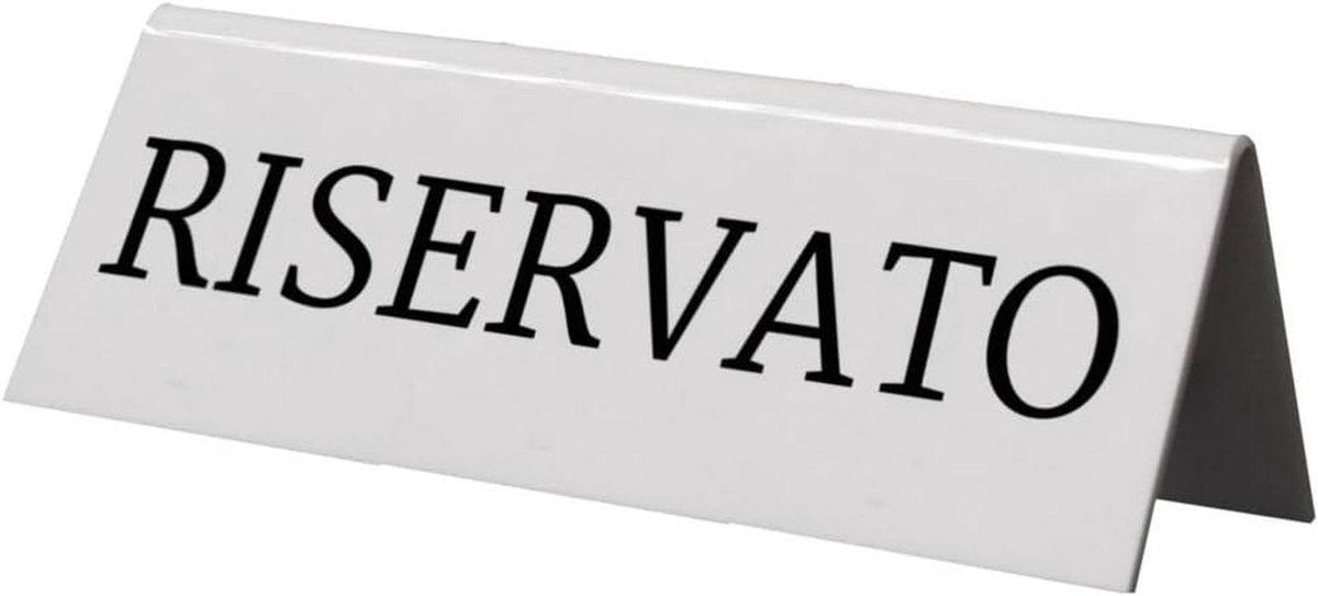 Reservering Tafelstandaards Set van 5 - Wit Acryl met Zwart Lettertype