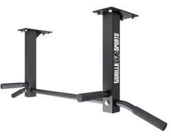 Gorilla Sports Optrekstang - Pull Up Bar - Dakmontage – Plafond - Zwart