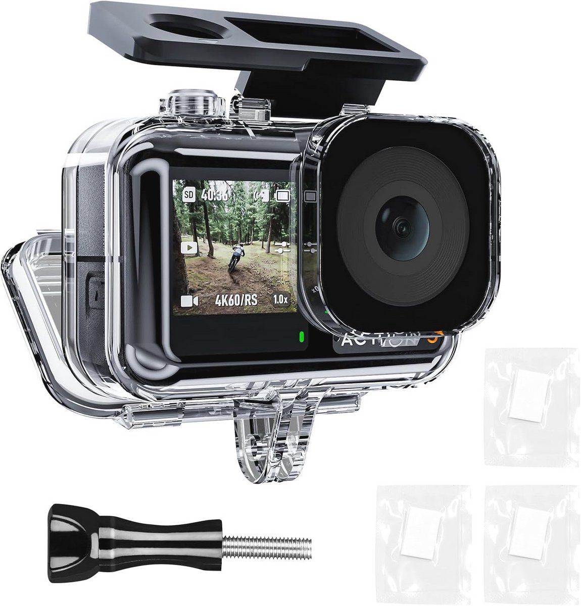 Waterdichte behuizing voor Action camera met anti-condens functie, geschikt voor duiken tot 45m