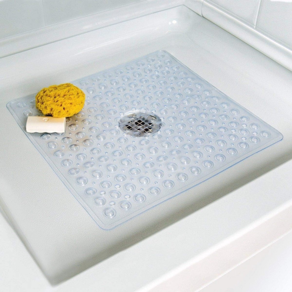 Vierkante antislip badmat met bubbeleffect - PVC - 43 x 43 cm