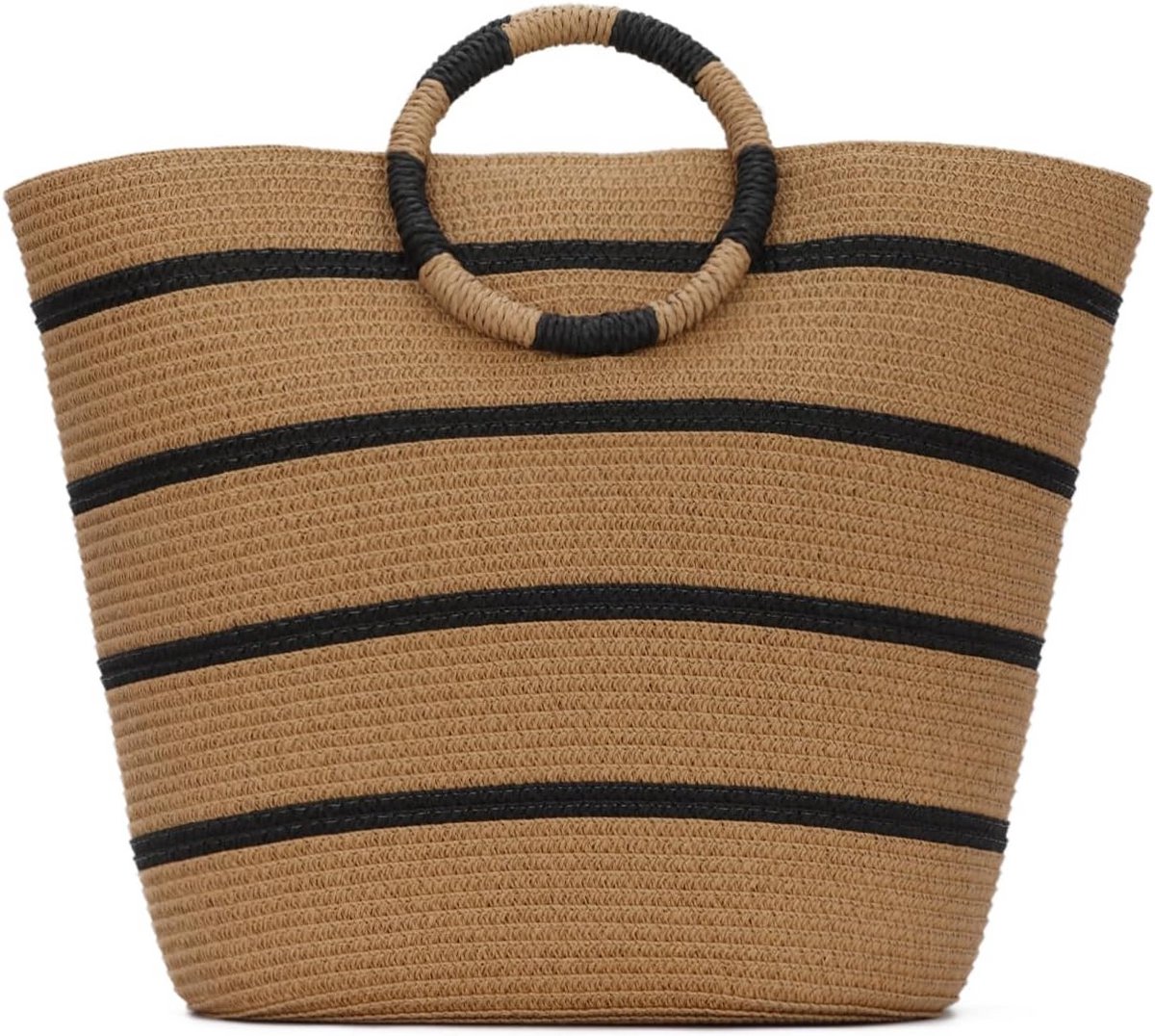 Grote Stroken Strandtas Dames - Zomer Tote Bag Geweven Schoudertas