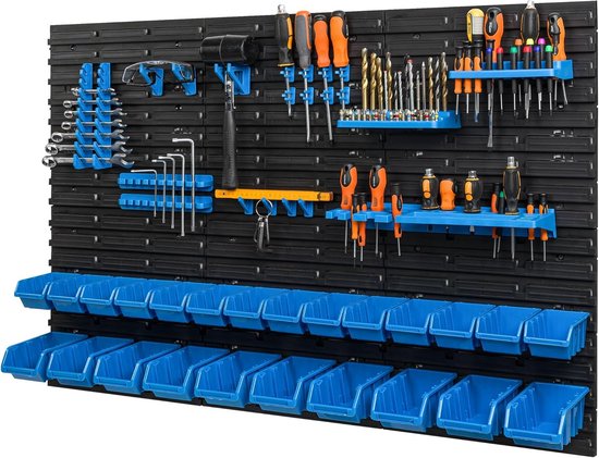 botle 46 stapelboxen wandrek kunststof 231,6 x 78 cm gereedschapshouder werkplaats garage opslagsysteem kijkopslagbakken bakken bakken bakken