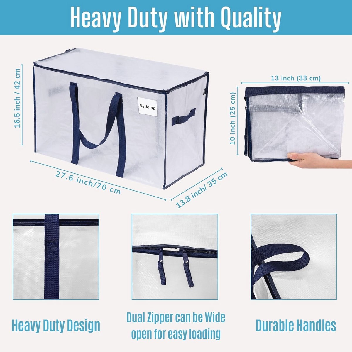 Set van 8 Extra Grote Verhuiszakken - Heavy-Duty Organizer voor Verpakking en Opslag