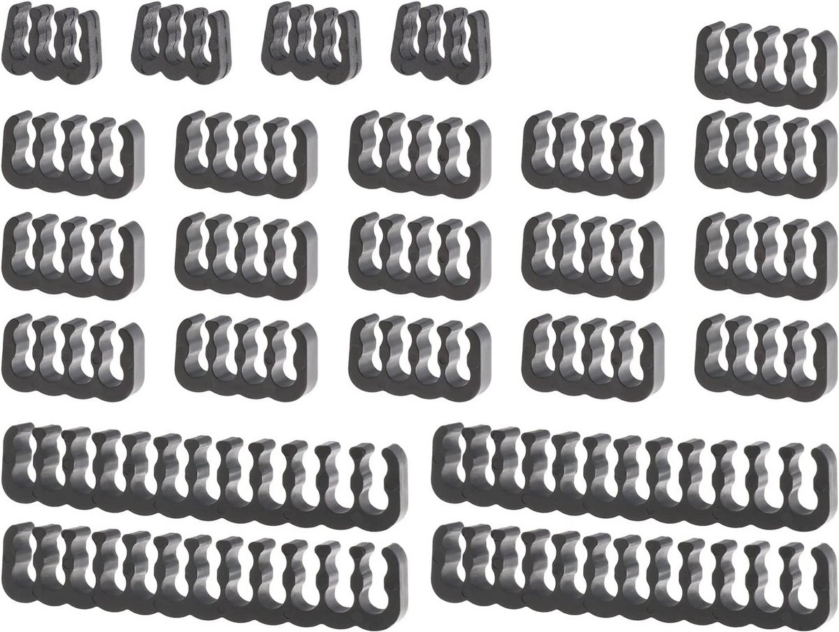 24-Delige Kabel Kam Set voor Draadbeheer - 8/6/24 Pin - Zwart