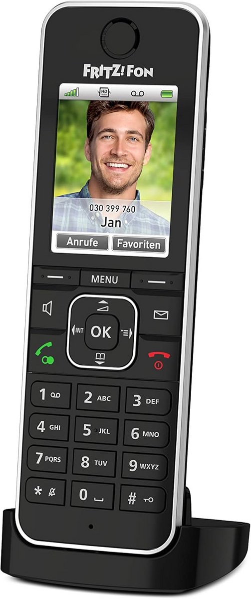 DECT Hoorn Telefoon Zwart met Kleurendisplay, HD Bellen en Fritz!Box Integratie