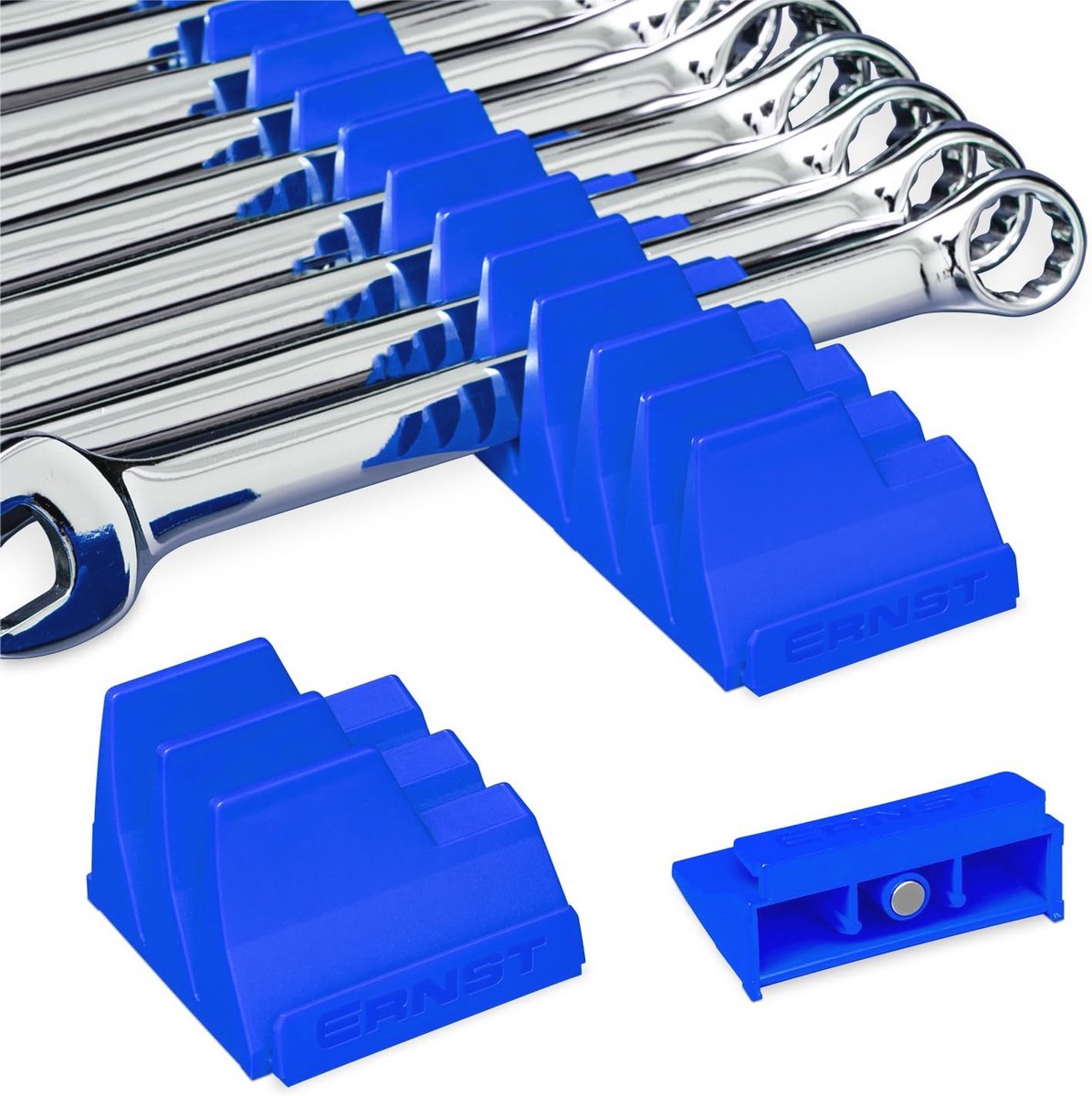 Modulaire Moersleutel Organizer voor 20 Sleutels - Magnetisch en Ruimtebesparend - Blauw