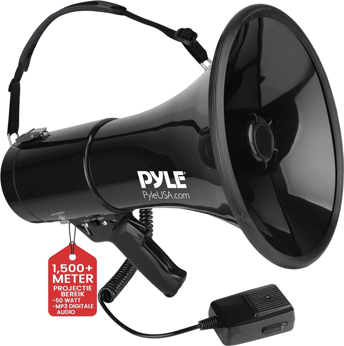 Draagbare Megazoon met Ingebouwde Sirene - 50 Watt Luidspreker voor Sportevenementen