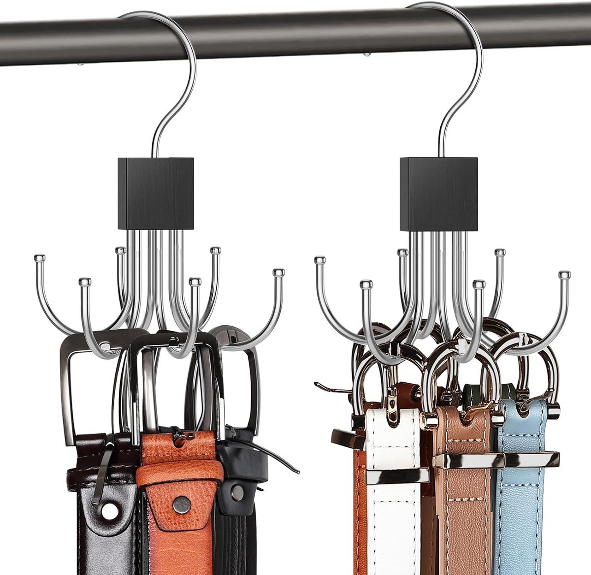 Riem Hanger voor Closet - 2 Stuks Zwart