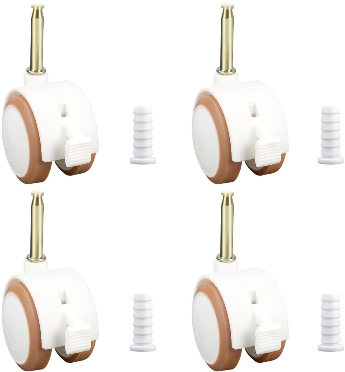 Allecta - Wielen kindermeubels - Rubber - Stil en dempend - Vloerbescherming - Met rem - 360 graden draaibaar - Boxstoel - Set van 4 wielen