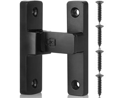 1 stuk - 90 graden kantel grendel - deurgrendel - robuuste schuurdeur grendel met schroeven - veiligheids deurgrendel - veiligheidsslot - voor schuur, hek, tuin, kast - zwart