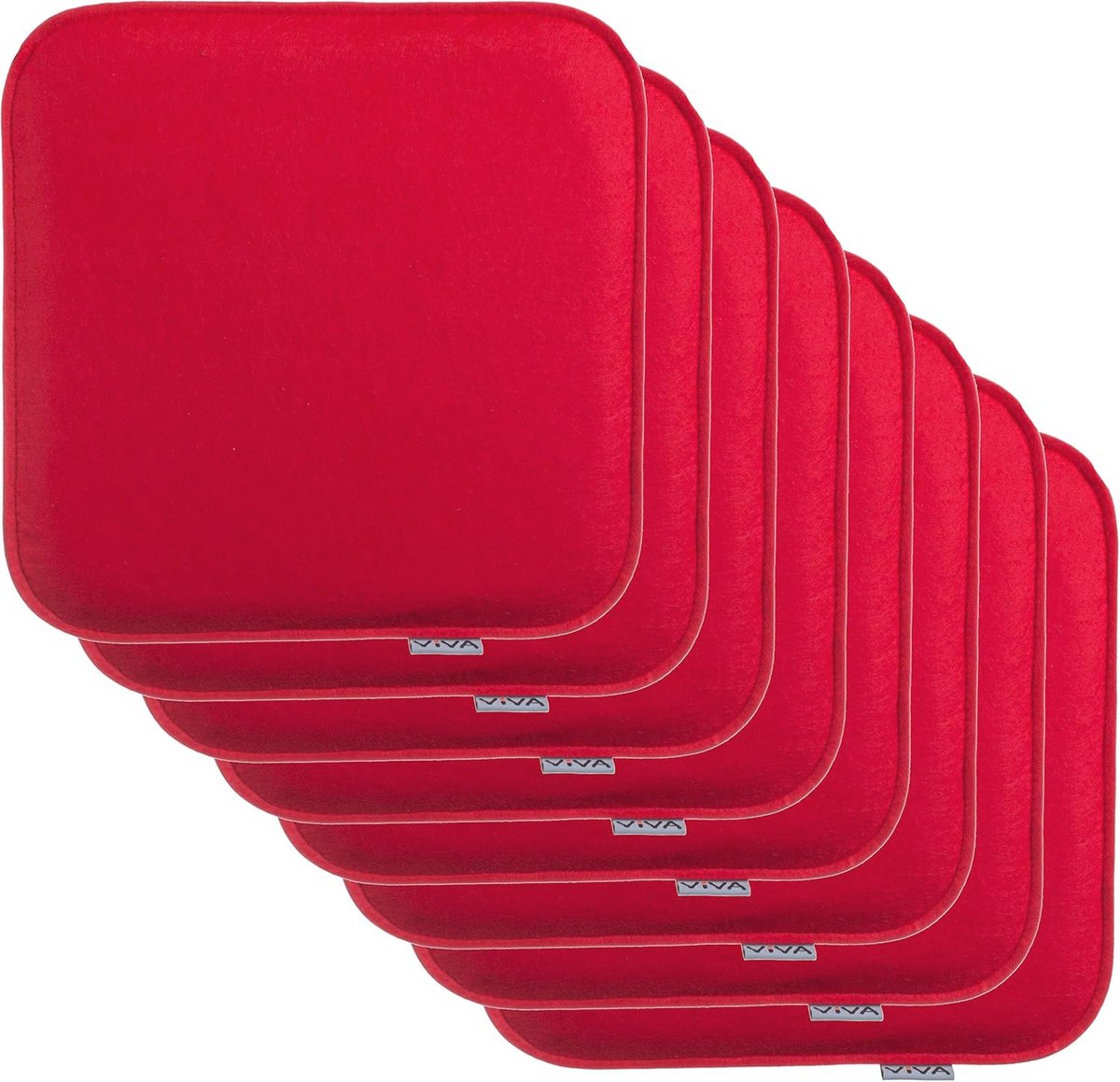 8-delige set vilten zitkussens 35x35 cm – Slijtvaste en robuuste stoelkussens voor binnen & buiten – Comfortabel en stijlvol