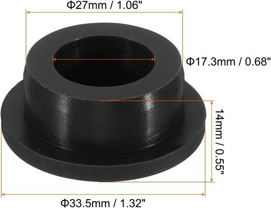 10x Flexibele Zwarte Siliconen Rubberen Stopper voor Gat van 26mm - Diameter 27mm Afdichting van Merkloos — afbeelding 5