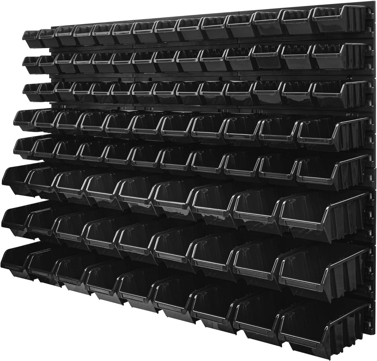 Stapelboxensysteem voor Wandmontage - 91 Opbergboxen en Wandrek (1158 x 780 mm)