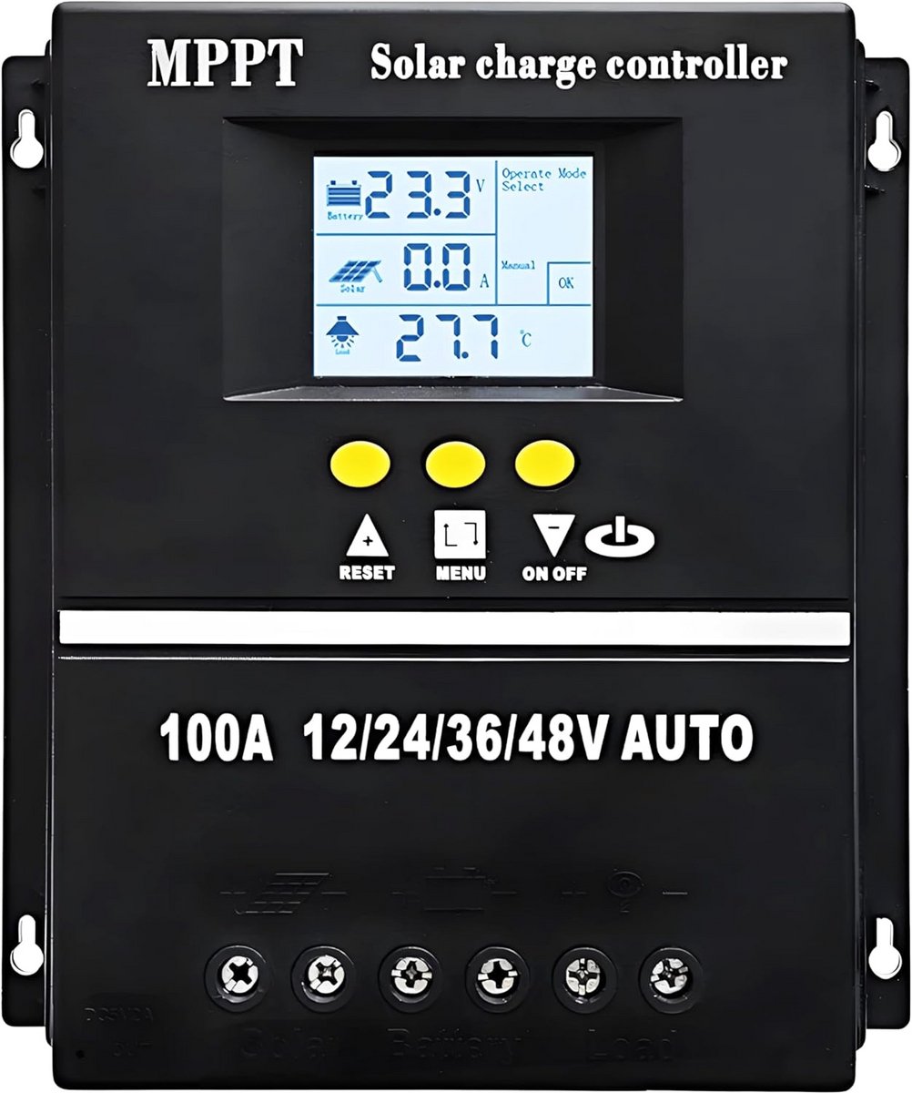 MPPT Solar Laadregelaar 60A voor 12V 24V 36V 48V met LCD-display en Dubbele USB